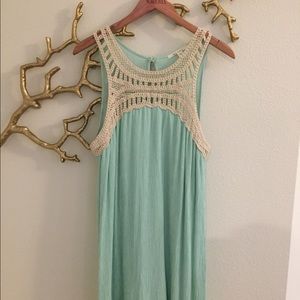 Crochet & Mint Blue Summer Dress
